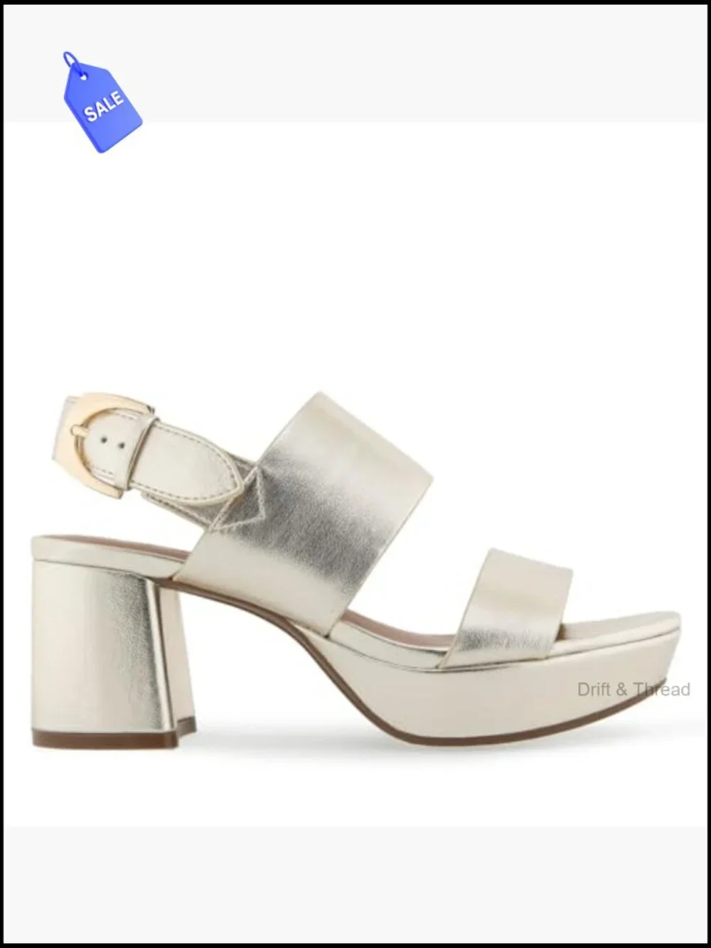 Platform Heeled Sandal with Adjustable Ankle Strap, Cushioned Insole, Open Toe